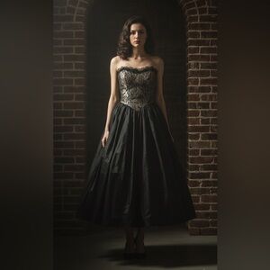 Jessica McClintock Gunne Sax 80s Tulle Skirt Corseted Top Princess‎ Dress Size 3